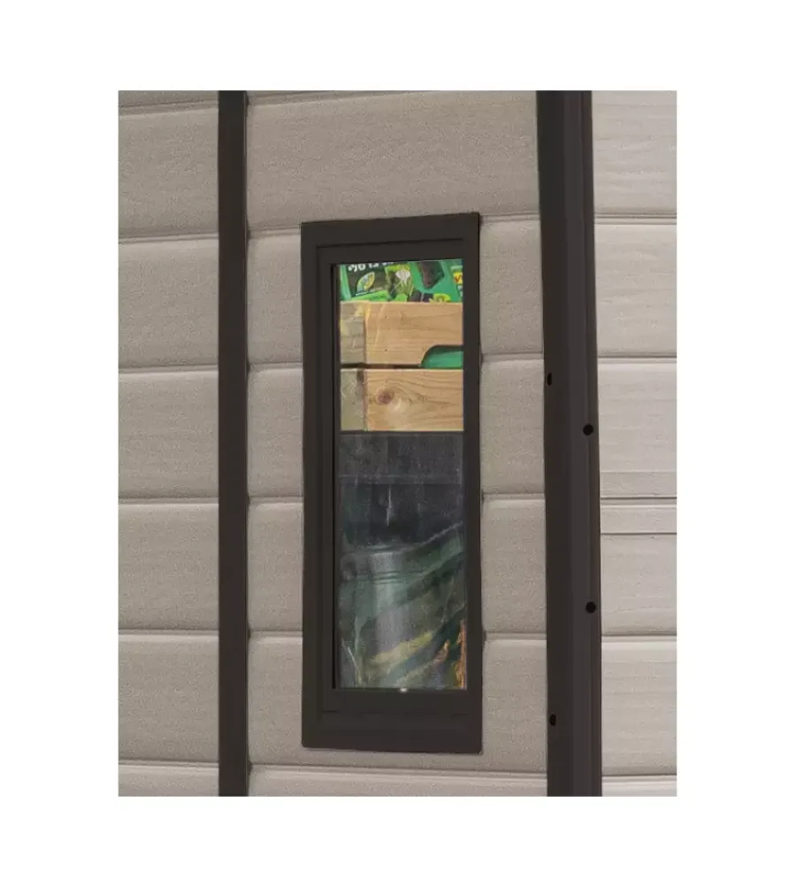Casette Da Giardino-Keter Casetta da giardino "manor 6x5" in resina colore beige con porta battente doppia 185x152x226 cm