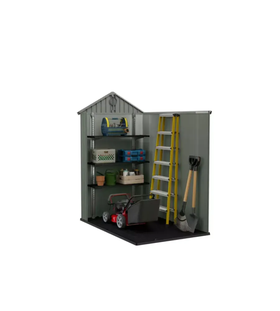 Casette Da Giardino-Keter Casetta da giardino "darwin 4x6" in evotech+ colore verde con porta battente singola 125,8x184,5x205,1 cm