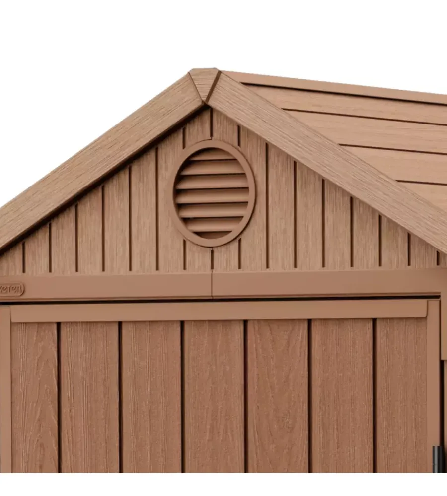 Keter Casette Da Giardino|Casetta da giardino "darwin 4x4" in evotech+ colore marrone con porta battente singola 123,8x117x205,1 cm