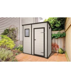 Online Casetta da giardino "manor pent 6x4" in resina colore beige con porta battente singola 183,5x111x200,5 cm Casette Da Giardino