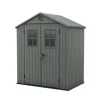 Casette Da Giardino-Keter Casetta da giardino "darwin 6x4" in evotech+ colore verde con porta battente doppia 190x122x221 cm