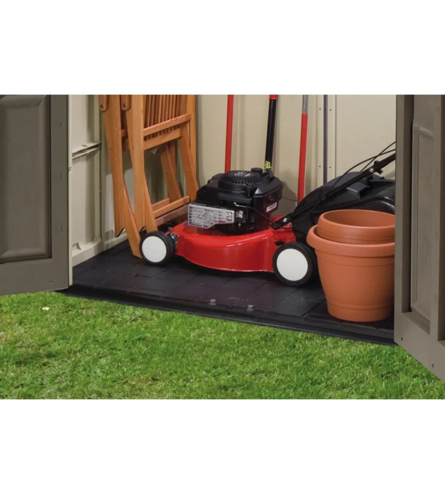 Casette Da Giardino-Keter Casetta da giardino "factor 8x11" in resina colore beige con porta battente doppia 256,4x331,5x243 cm