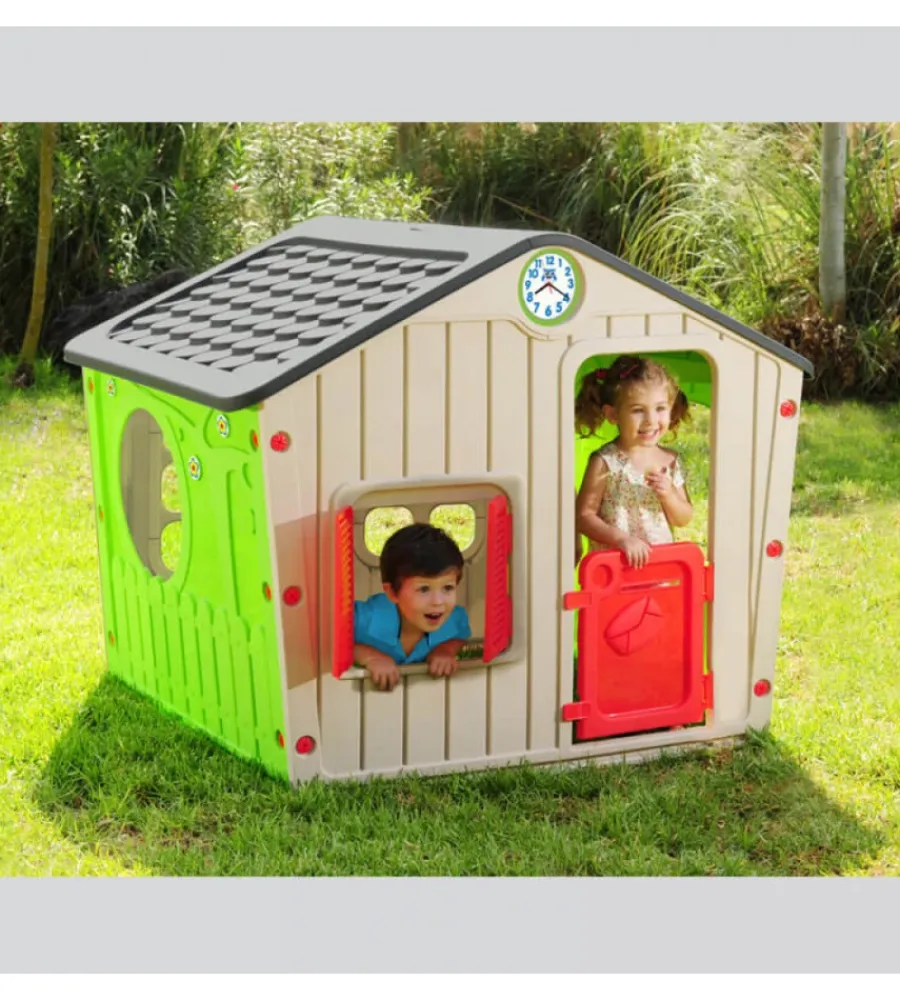 Giochi E Casette Bimbo- Casetta da giardino per bambini elica garden "village" in plastica multicolor 140x108x115 cm