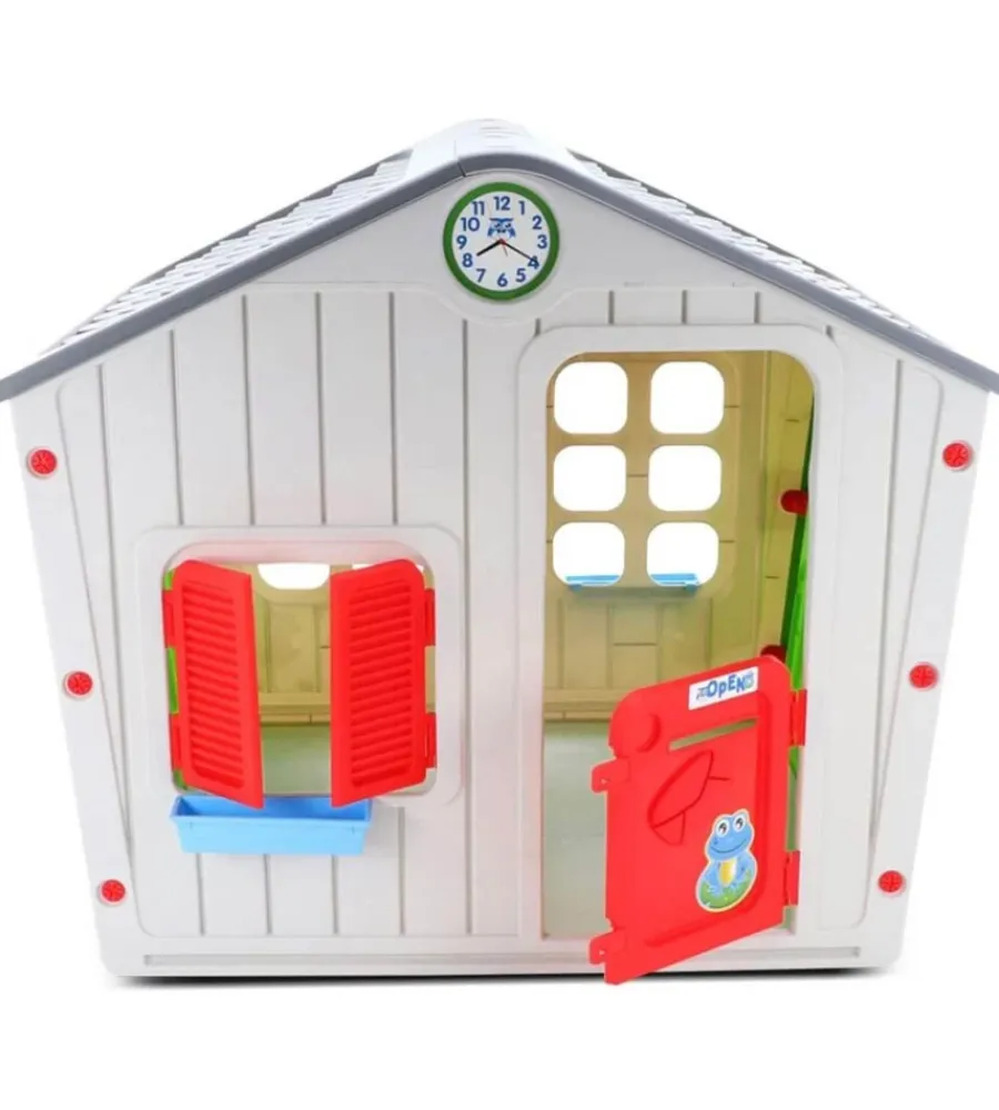 Giochi E Casette Bimbo- Casetta da giardino per bambini elica garden "village" in plastica multicolor 140x108x115 cm
