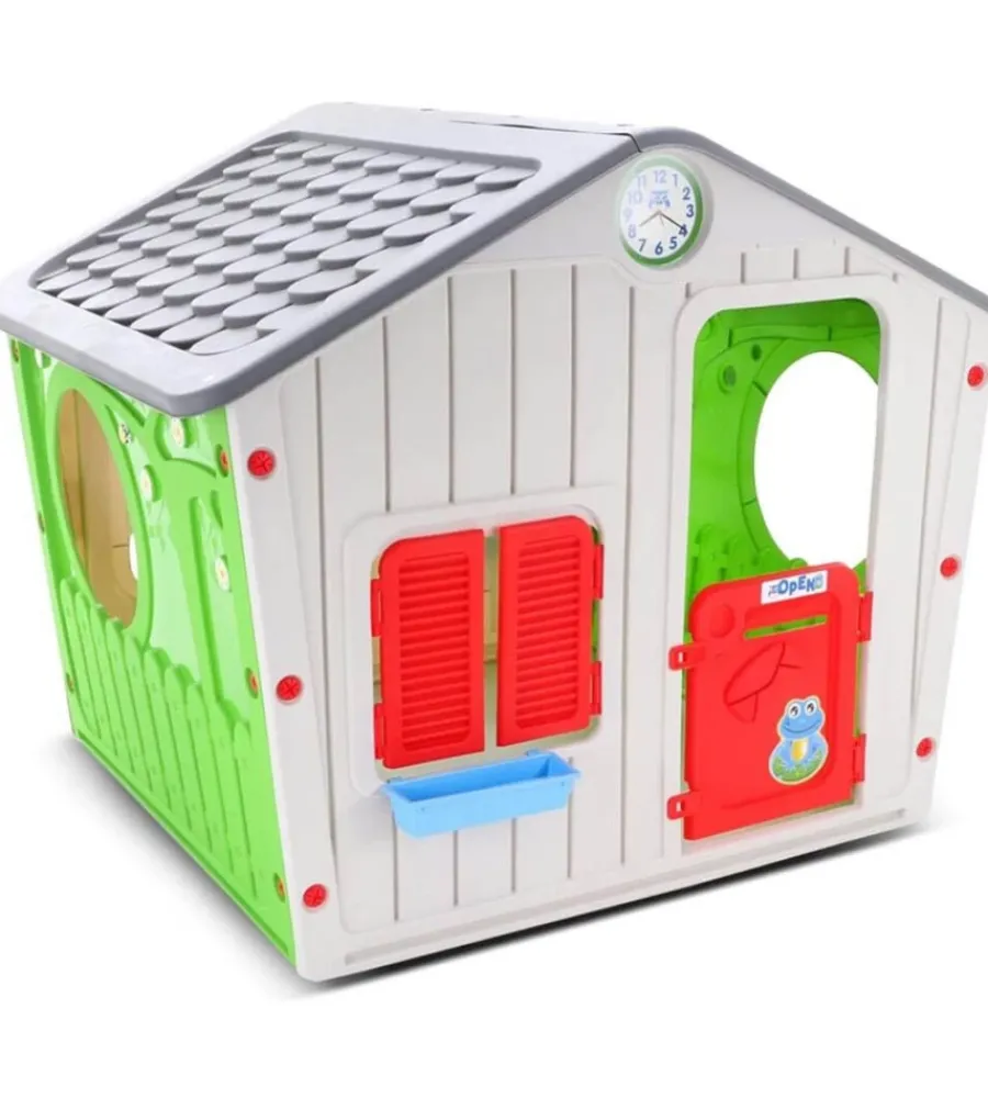 Giochi E Casette Bimbo- Casetta da giardino per bambini elica garden "village" in plastica multicolor 140x108x115 cm