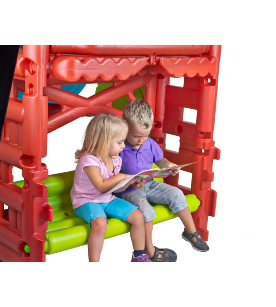 Giochi E Casette Bimbo- Casetta da giardino per bambini elica garden "bosco" in plastica multicolor 200x125x139 cm