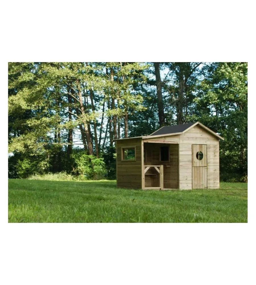 Casette Da Giardino-Domus Casetta da giardino per bambini in legno "ela" 240x125x173 cm