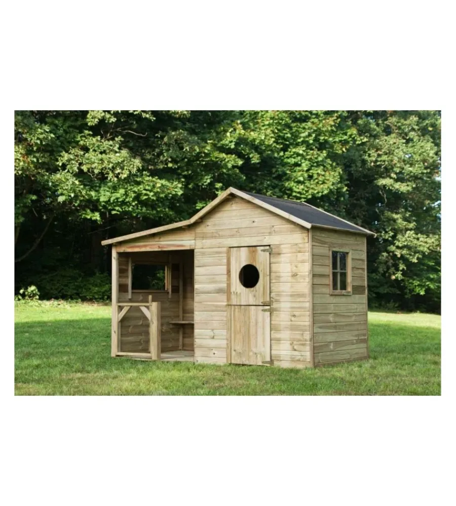 Casette Da Giardino-Domus Casetta da giardino per bambini in legno "ela" 240x125x173 cm