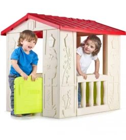 Outlet Casetta da giardino per bambini elica garden "happy" in plastica multicolor 104x90x101,5 cm Giochi E Casette Bimbo
