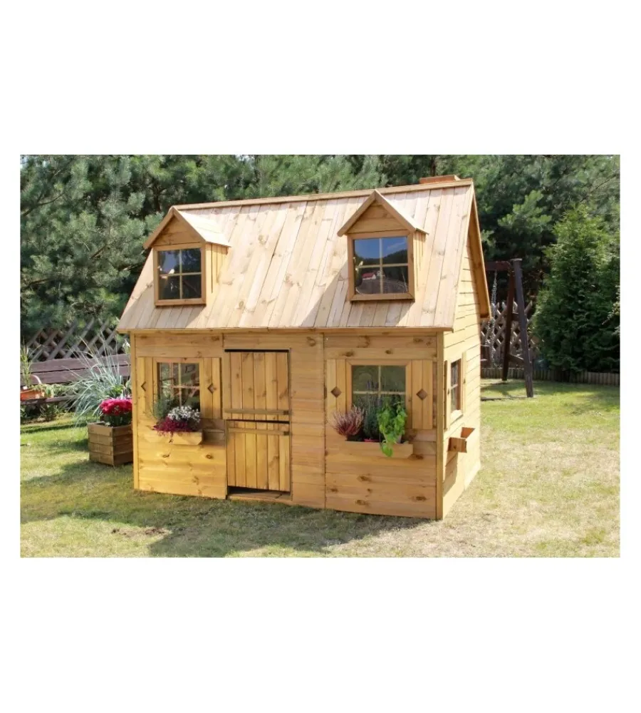 Casette Da Giardino-Domus Casetta da giardino per bambini in legno "sofia" 157x248x218 cm