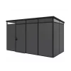 ArtPlast Casette Da Giardino|Casetta da giardino prefabbricata in pvc e alluminio "modulare" nero e grigio 4x2 mt