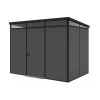ArtPlast Casette Da Giardino|Casetta da giardino prefabbricata in pvc e alluminio "modulare" nero e grigio 3x2 mt