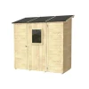 Clearance Casetta in legno addossata da giardino "vaniglia" in abete 207x102x222 cm Casette Da Giardino