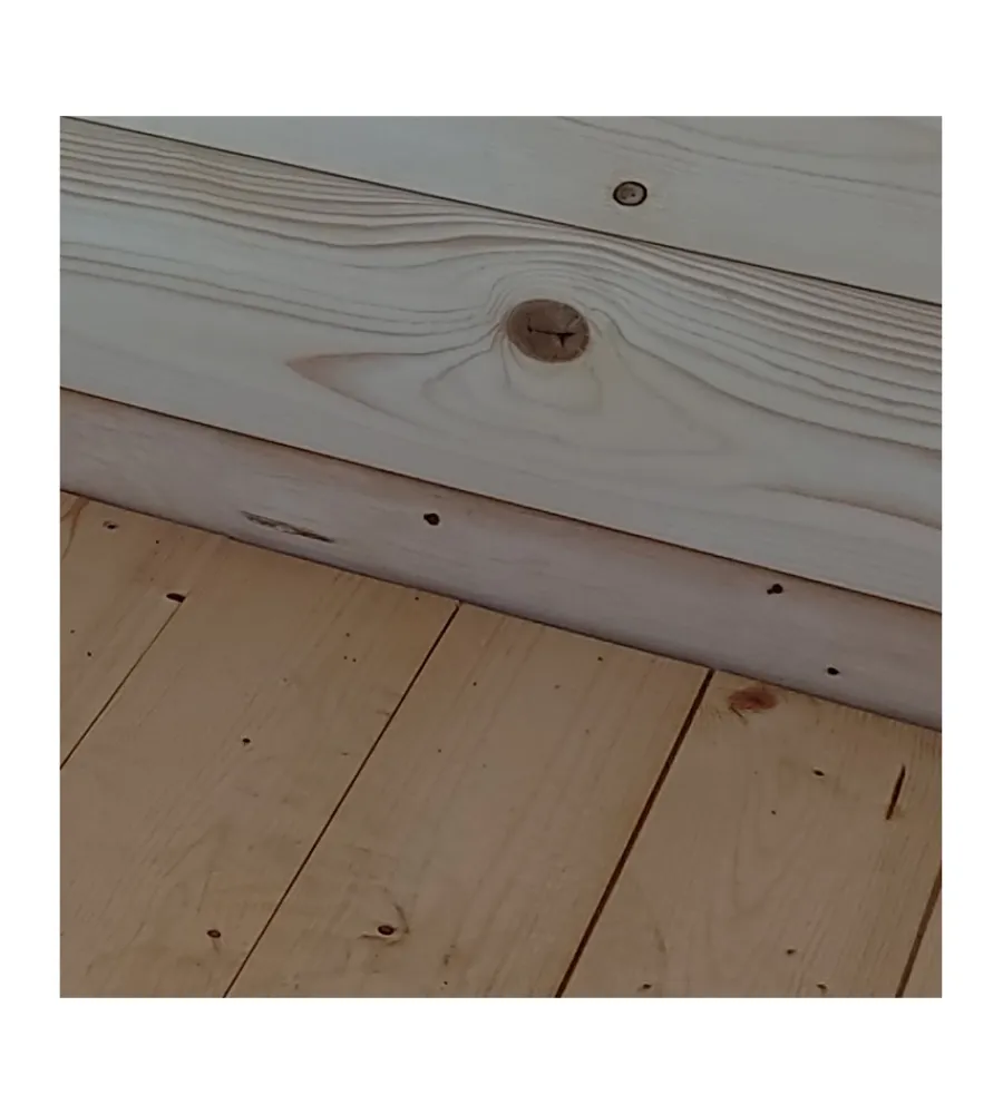 Clearance Casetta in legno addossata da giardino "vaniglia" in abete 207x102x222 cm Casette Da Giardino