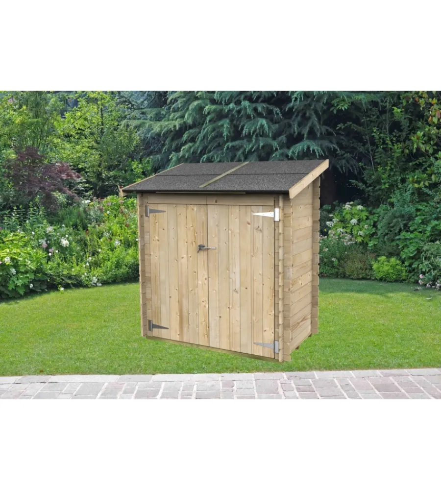 Casette Da Giardino-Alce Casetta in legno addossata da giardino "ambrogio" in abete 155x85x165 cm