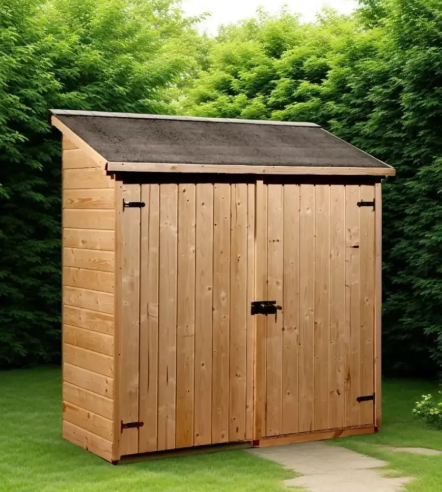 Casette Da Giardino-Habrita Casetta in legno addossata "eden" in abete rosso massiccio 175x72x174 cm