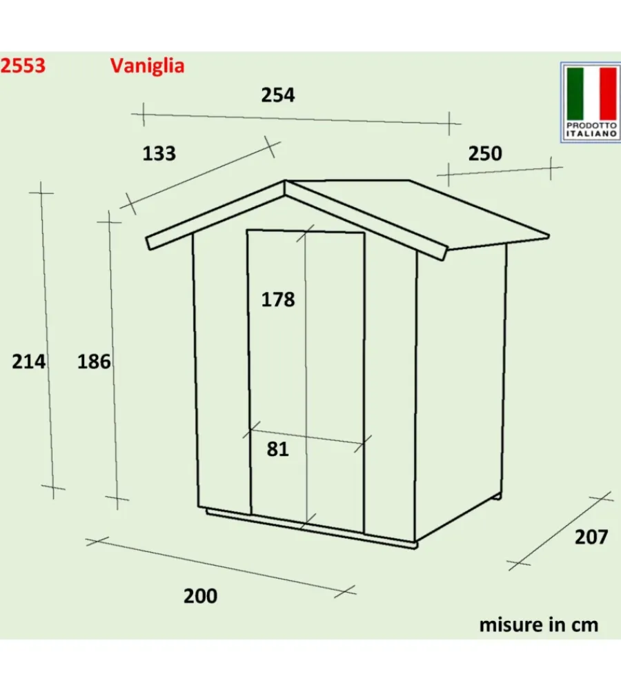 Alce Casette Da Giardino|Casetta in legno da giardino "vaniglia" in abete 200x207x214 cm