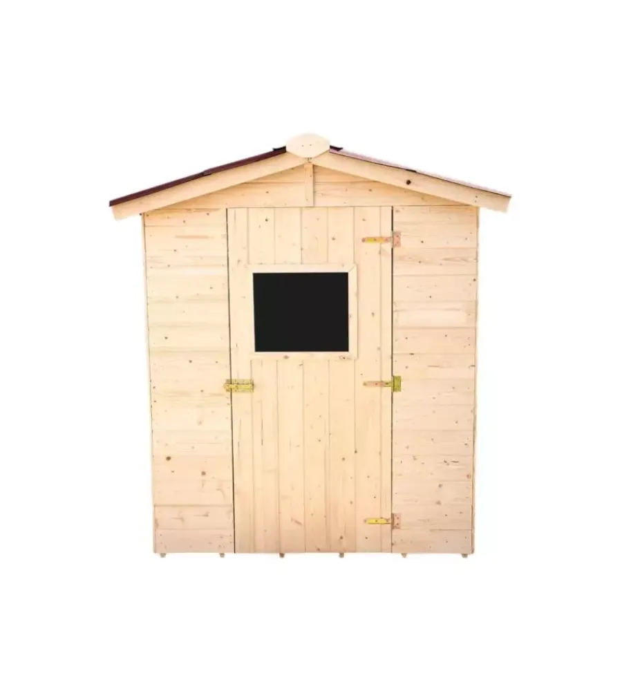 Casetta in legno da giardino "eden" in abete massello 180x145x204 cm Casette Da Giardino