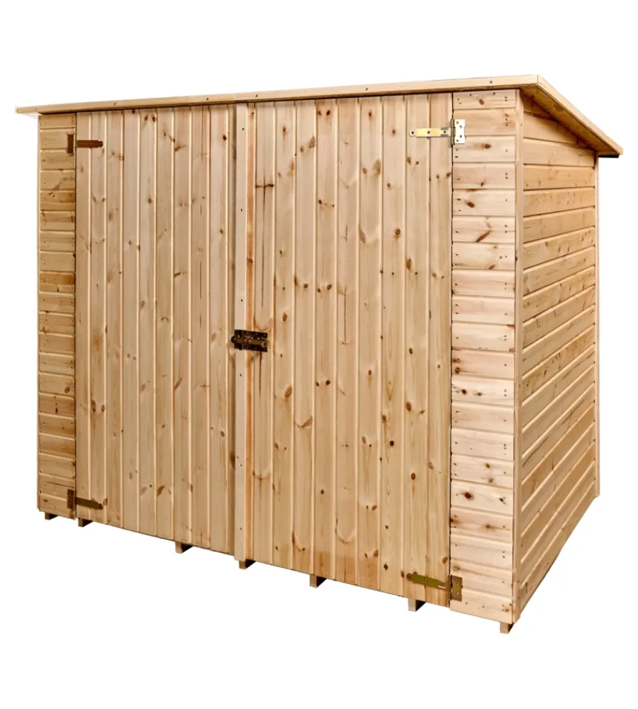 Casetta in legno da giardino "eden" in abete rosso massiccio 220x125x162 cm Casette Da Giardino