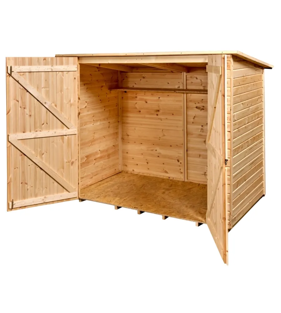 Casetta in legno da giardino "eden" in abete rosso massiccio 220x125x162 cm Casette Da Giardino