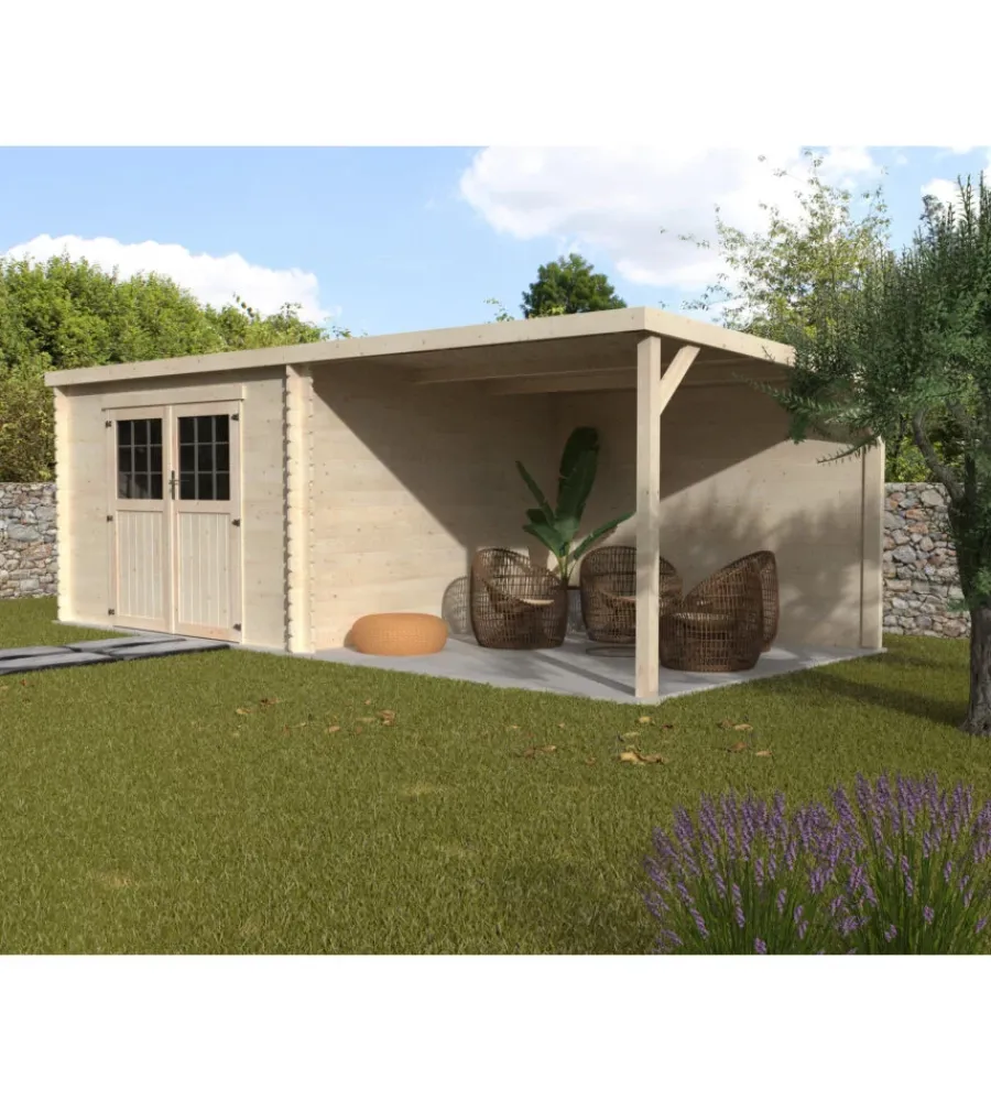 New Casetta in legno da giardino decor et jardin "eden" in abete bianco nordico 610x301x209 cm Casette Da Giardino