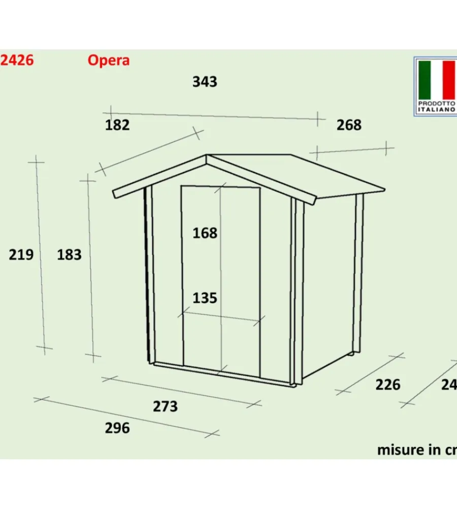 Outlet Casetta in legno da giardino "opera" in abete 296x249x219 cm Casette Da Giardino