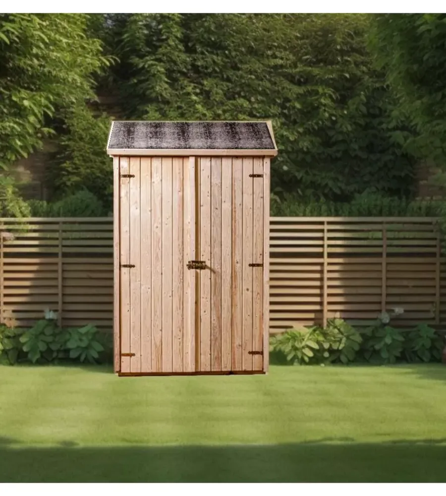 New Casetta in legno da giardino "eden" in abete rosso massiccio e 3 ripiani 132x65x206 cm Casette Da Giardino