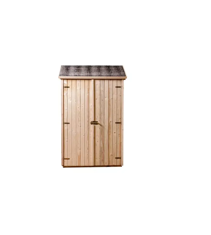 New Casetta in legno da giardino "eden" in abete rosso massiccio e 3 ripiani 132x65x206 cm Casette Da Giardino
