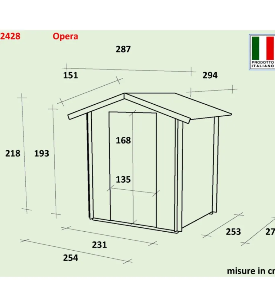 Casette Da Giardino-Alce Casetta in legno da giardino "opera" in abete 254x276x218h cm
