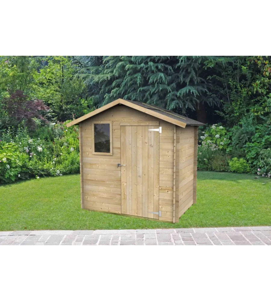 Alce Casette Da Giardino|Casetta in legno da giardino "livia" in abete 198x130x205 cm