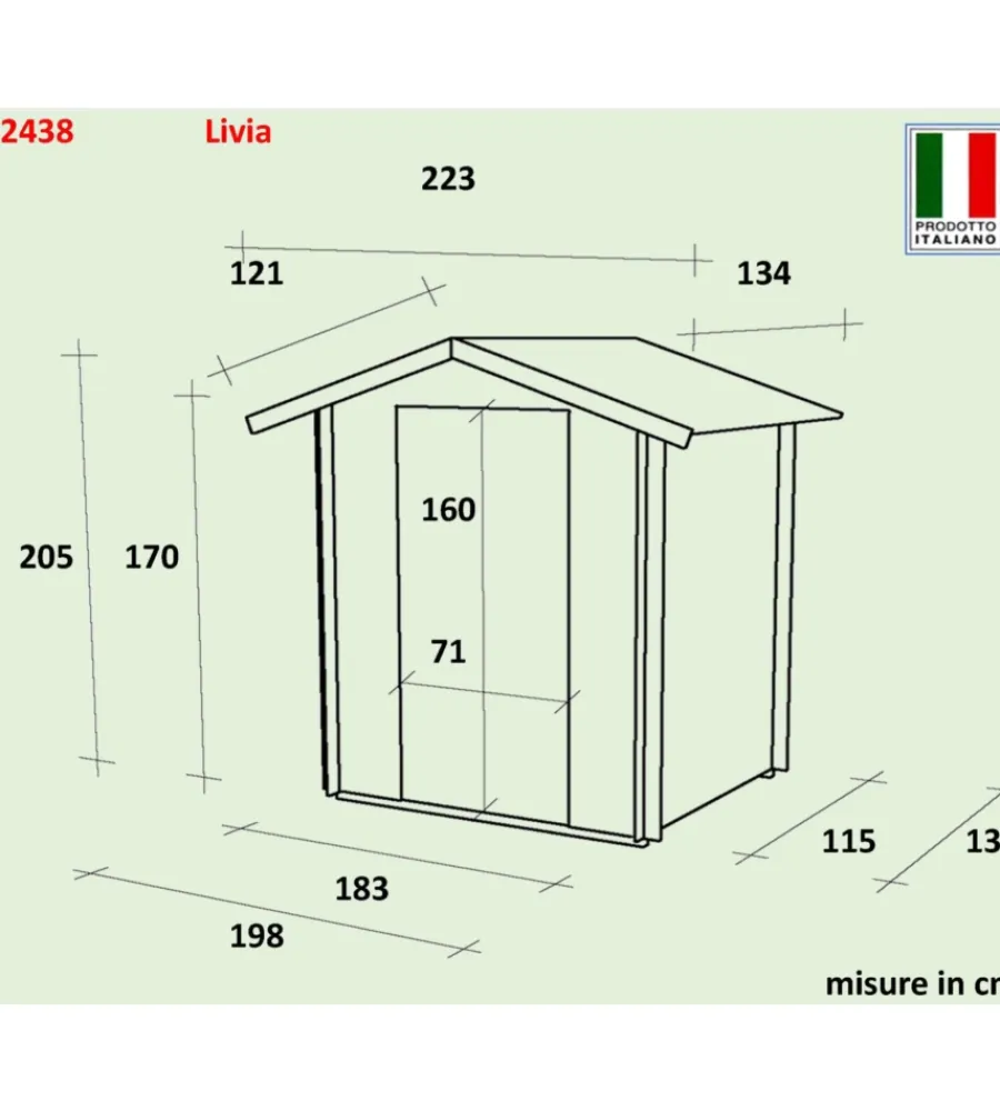 Alce Casette Da Giardino|Casetta in legno da giardino "livia" in abete 198x130x205 cm