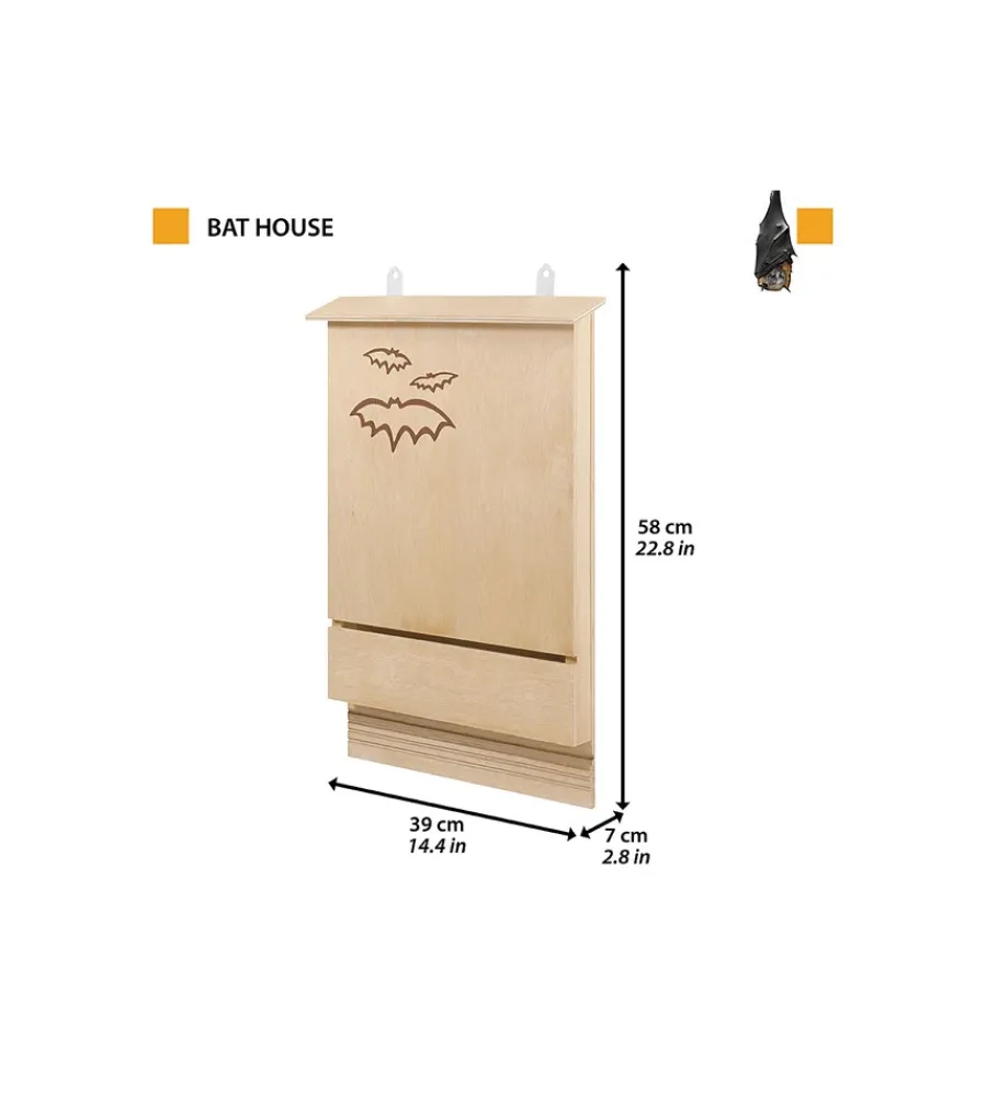 Gabbie Per Uccelli-Ferplast Casetta per pipistrelli in legno "bat house", 39x7x58 cm -