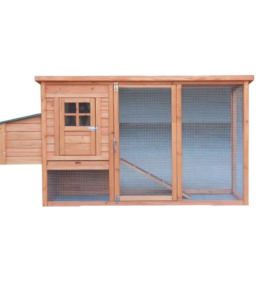 Recinzione X Animali-Habrita Casetta pollaio per galline in legno "po 2070" 198x75x103 cm