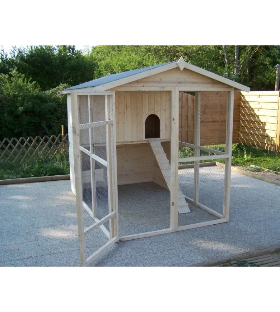 New Casetta pollaio per galline in legno "po 1624" 175x268x204 cm Recinzione X Animali