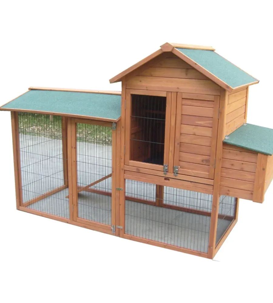 Casetta pollaio per galline "po 2309" in legno 227x94x151 cm Recinzione X Animali