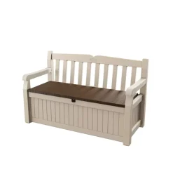 Clearance Cassapanca "eden storage bench" in resina beige, 140x60x84 cm Mobili Da Giardino E Accessori