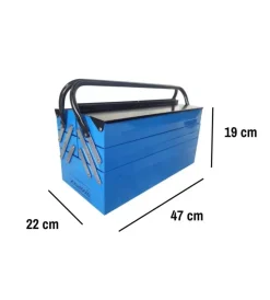 Discount Cassetta porta attrezzi in metallo 3 scomparti 47x22x19,5 cm Officina E Garage