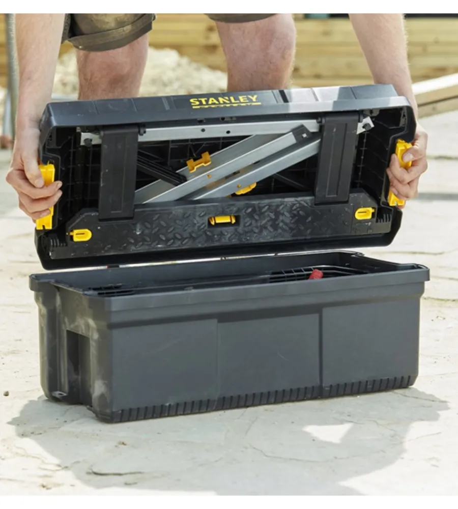 Officina E Garage-Stanley Fatmax Cassetta porta utensili 25" con sgabello