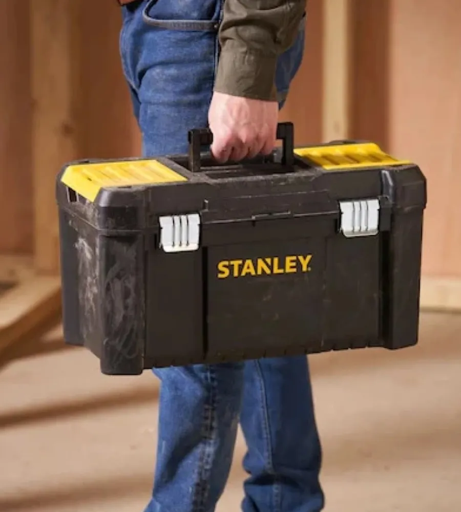 Officina E Garage- Cassetta porta utensili stanley "essential" con chiusura in metallo, 45x25x25 cm