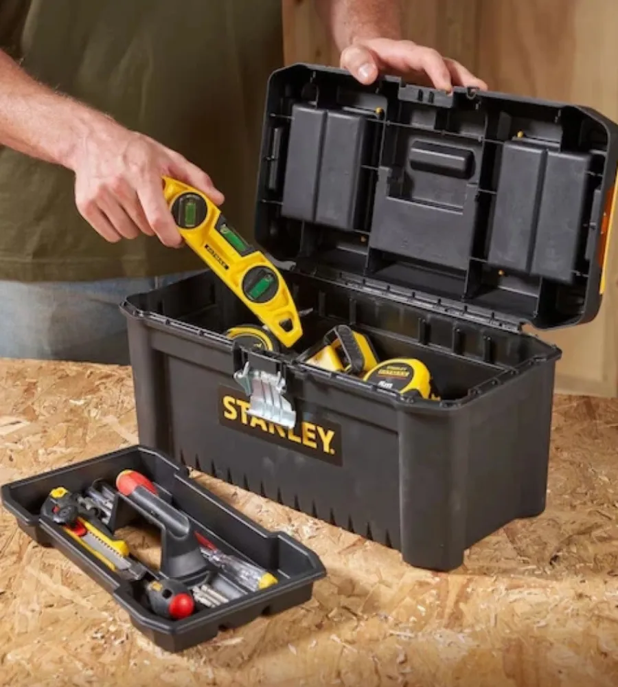 Cassetta porta utensili stanley "essential" con chiusura in metallo, 41x20x19,5 cm Officina E Garage