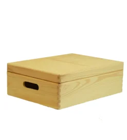 Discount Cassetta/scatola in legno " wood box"   con coperchio - 400x300x140 mm Complementi In Legno