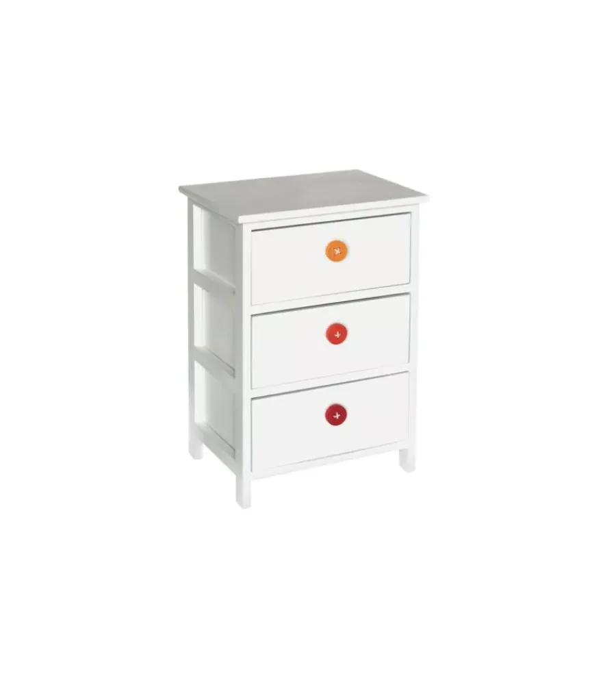 Cassettiere- Cassettiera 3 cassetti con bottini in legno armonia 40x29x58 cm