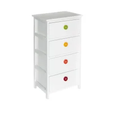 New Cassettiera 4 cassetti con bottini in legno armonia 40x29x73 cm Cassettiere
