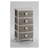 Online Cassettiera 4 cassetti in legno di paulownia bianca e grigia armonia 40x29x73 cm Cassettiere