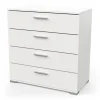 Letti E Comodini|Cassettiera 4 cassetti "izzy" bianco opaco 79,7x41,9x82,6 cm
