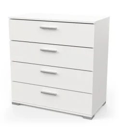 Letti E Comodini|Cassettiera 4 cassetti "izzy" bianco opaco 79,7x41,9x82,6 cm