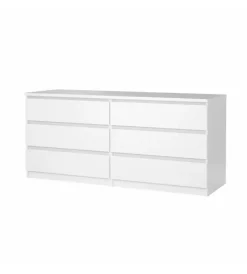 Hot Cassettiera 6 cassetti "naia" bianco lucido 153,8x50x70,1 cm Letti E Comodini