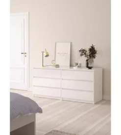 Hot Cassettiera 6 cassetti "naia" bianco lucido 153,8x50x70,1 cm Letti E Comodini