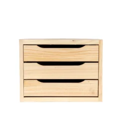Complementi In Legno- Cassettiera 3 cassetti "natura" in pino massello 30x39x29,5 cm