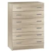 Best Cassettiera 6 cassetti olmo chiaro, 77x47x107 cm Cassettiere